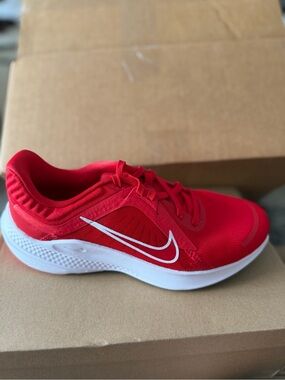 Nike Kids Red Athletic Sneakers with White Swoosh